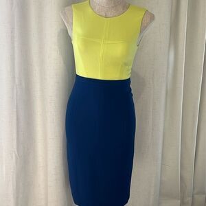 BCBGMaxAzria Blaire Neon Colorblock Bodycon Midi Dress NWT Size 2